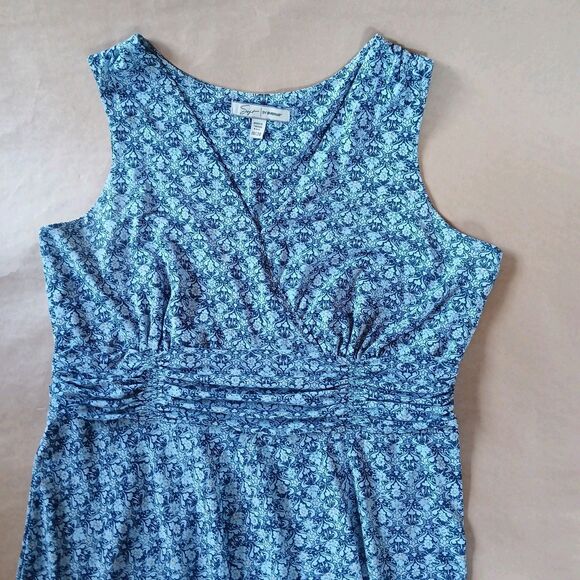 Soft By Avenue Blue Floral Sleeveless Stretch Fit & Flare Midi Dress Size 18/20 - Picture 4 of 11